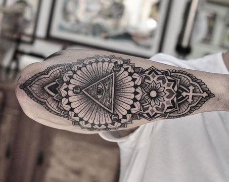 Deity Tattoo, Geometric Tattoos, Blackwork and dotwork tattoos in london